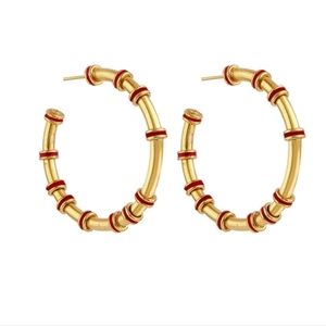 Daniela Salcedo HULA CANDONGAS MEDIUM Hoop Earrings New